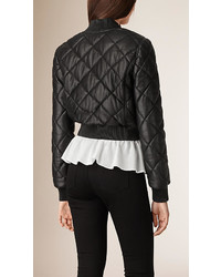 Burberry Cropped Quilted Lambskin Bomber Jacket, $1,895 | Burberry |  Lookastic