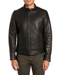 LAMARQUE Diamond Quilted Leather Biker Jacket