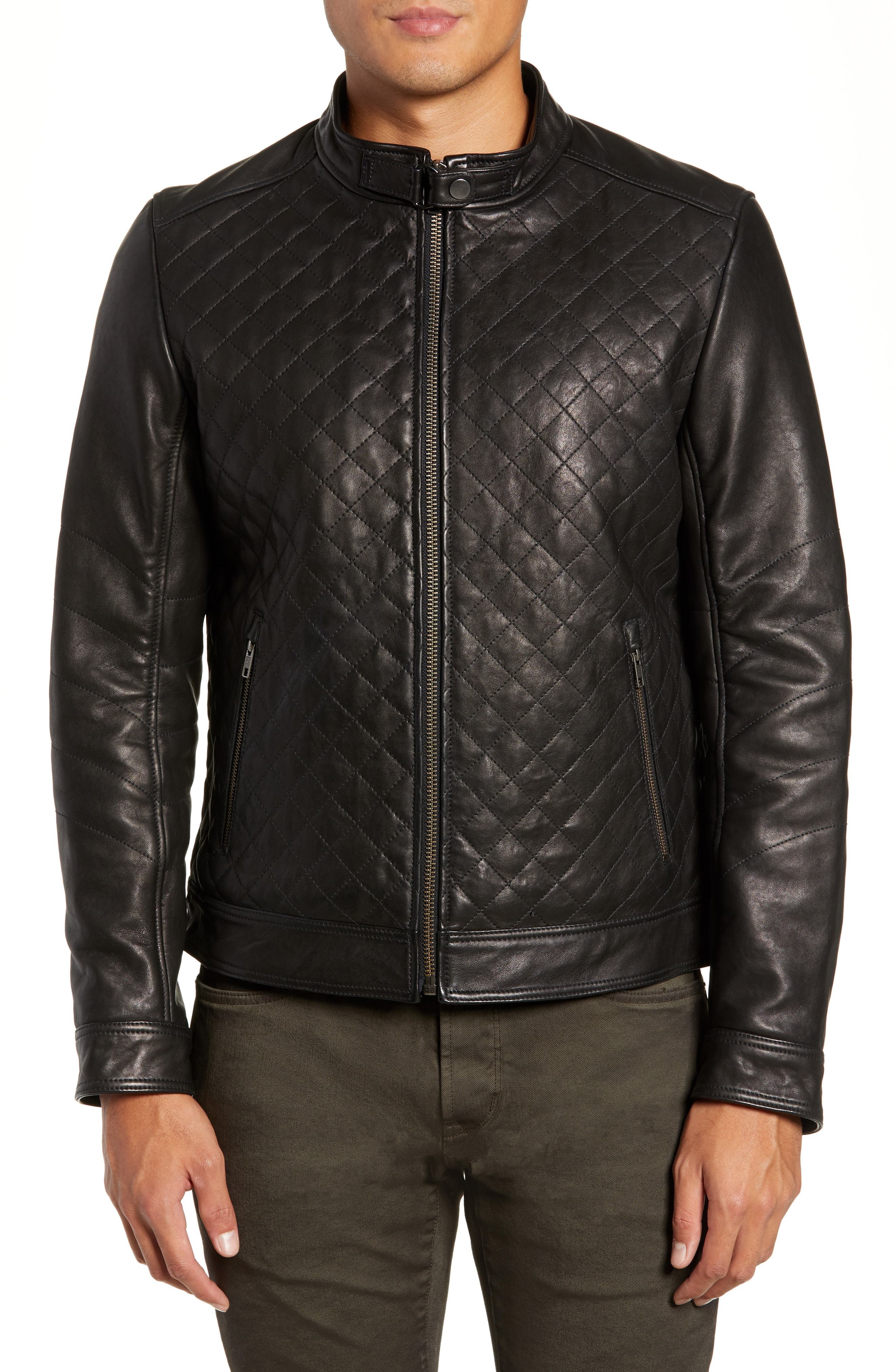 LAMARQUE Diamond Quilted Leather Biker Jacket, $418 | Nordstrom | Lookastic