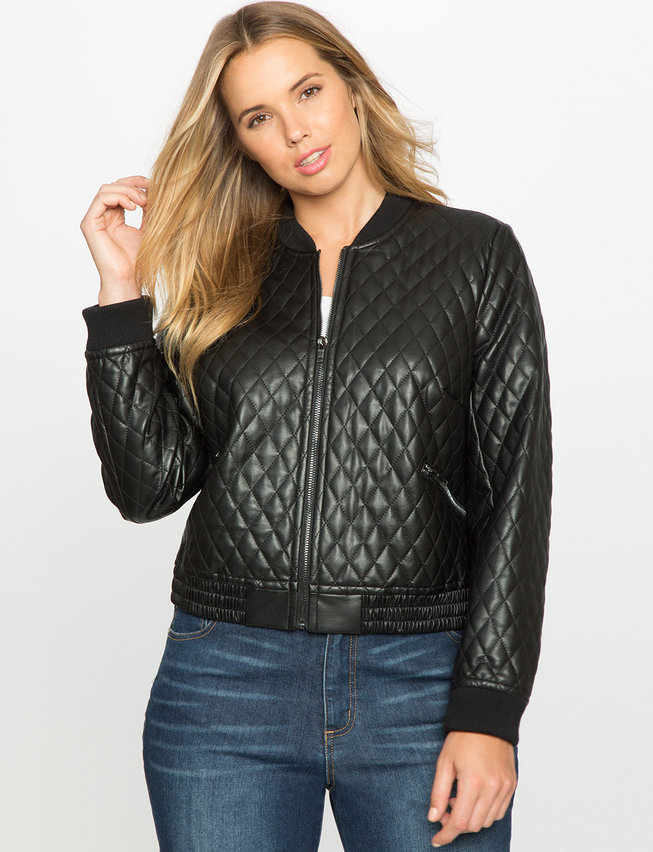 ELOQUII Plus Size Quilted Faux Leather 
