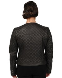 Excelled Quilted Leather Crop Jacket