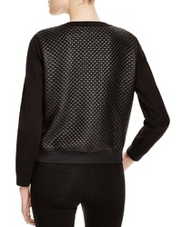Finity Quilted Faux Leather Bomber Jacket