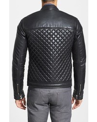Lamarque Quilted Lambskin Leather Moto Jacket
