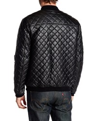 Levi's Levis Faux Leather Diamond Quilted Puffer Bomber Jacket