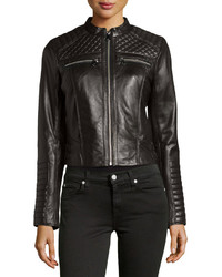 Andrew Marc New York Marc By Grace Quilted Leather Jacket Black