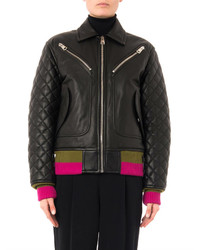 Jonathan Saunders Marley Quilted Leather Bomber Jacket