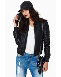 Nasty Gal Rebellion Faux Leather Bomber