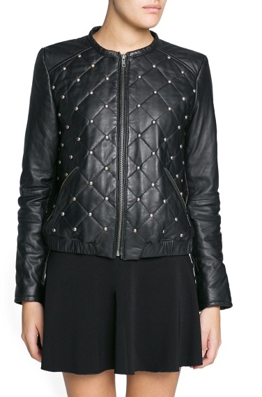quilted studded leather jacket