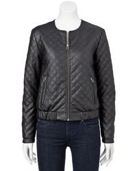 Apt. 9 Quilted Faux Leather Bomber Jacket