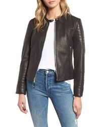 Schott NYC Quilted Lambskin Leather Moto Jacket