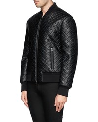 Nobrand Quilted Leather Bomber Jacket