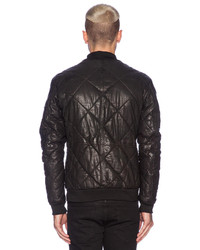Scotch & Soda Quilted Leather Bomber Jacket