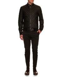 Dolce & Gabbana Quilted Leather Bomber Jacket