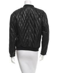 BLK DNM Quilted Leather Bomber Jacket