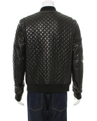 Balmain Quilted Leather Bomber Jacket