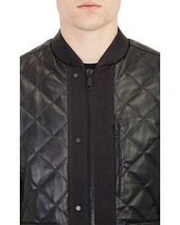 Oamc Quilted Leather Bomber Jacket Black Size Xl