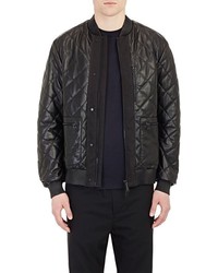 Oamc Quilted Leather Bomber Jacket Black Size Xl