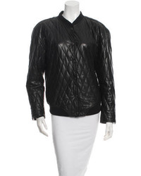 BLK DNM Quilted Leather Bomber Jacket