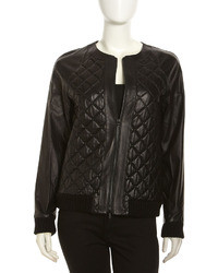 Robert Rodriguez Quilted Leather Studded Bomber Jacket