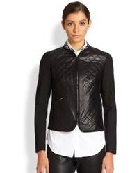 Piazza Sempione Quilted Leather Wool Jacket