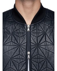 Neil Barrett Quilted Prism Leather Bomber Jacket