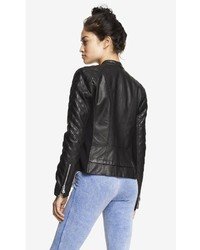 Express Quilted Sleeve Leather Jacket