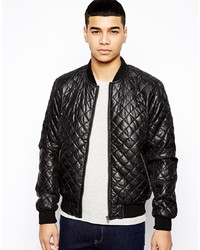 Solid Quilted Bomber Jacket