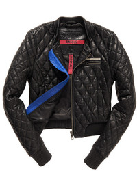 Superdry Saint Quilted Leather Bomber Jacket