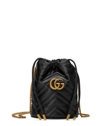 Gucci Mini Gg Marmont 20 Quilted Leather Bucket Bag