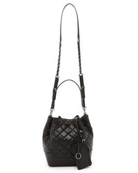 Alice + Olivia Quilted Glazed Leather Bucket Bag
