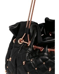 Thomas Wylde Skull Stud Quilted Leather Bucket Bag