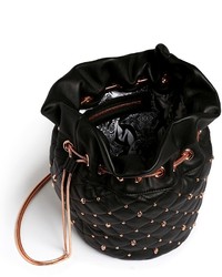 Thomas Wylde Skull Stud Quilted Leather Bucket Bag