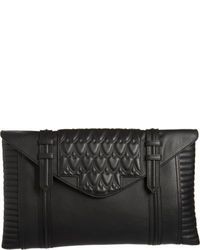 Black Quilted Leather Clutch