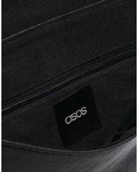 Asos Clutch Bag With Oversized Quilted Flap