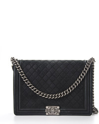 Chanel Black Iridescent Caviar Large Boy Bag