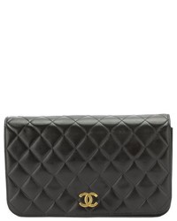Chanel Black Quilted Lambskin Leather Single Flap Bag