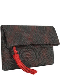 Fontanelli Black Quilted Leather Clutch