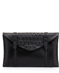 Reece Hudson Bowery Oversized Leather Clutch Bag Black