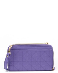 Buxton Diamond Quilted Double Zip Clutch