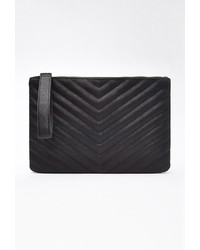 Forever 21 Chevron Quilted Faux Leather Clutch