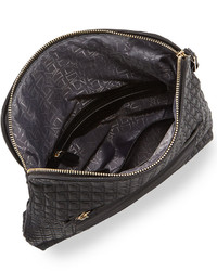 Danielle Nicole Quilted Faux Leather Fold Over Clutch Bag Black