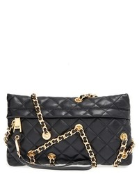 Moschino Letters Chain Wrapped Quilted Leather Clutch