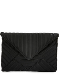 Cynthia Vincent Linear Quilted Clutch Bag Black