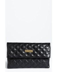 Marc Jacobs Eugenie Large Quilted Leather Clutch Black Brass