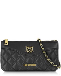 Love Moschino Moschino Quilted Eco Leather Double Clutch Wshoulder Strap
