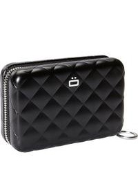Ogon Quilted Clutch Rfid Blocking Black Ladies Small Wallets
