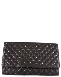 Thomas Wylde Skull Embellished Quilted Leather Clutch