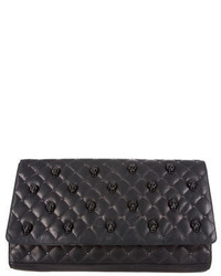 Thomas Wylde Skull Embellished Quilted Leather Clutch W Tags
