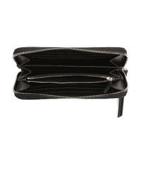 Fendi Small Dotcom Shiny Quilted Leather Clutch Wallet Black