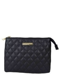 Suzy Levian Small Faux Leather Quilted Clutch Handbag